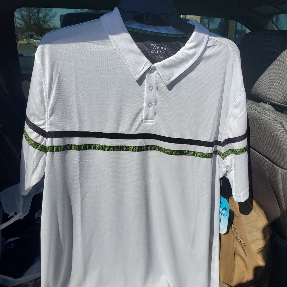 NEW PBX Pro Polo Golf Shirt, Size Lg. White